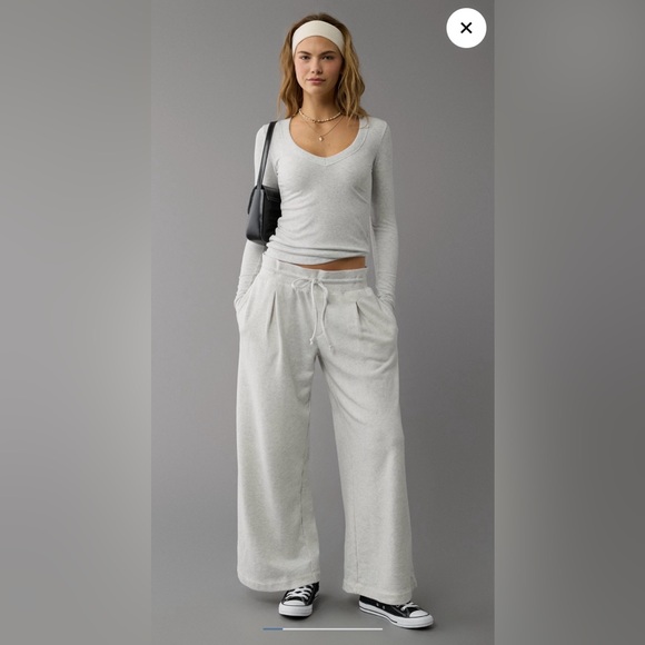 American Eagle Outfitters Pants - American Eagle - Fleece Wide-Leg Sweatpant Trouser - Small (Med ok) - SOLD OUT